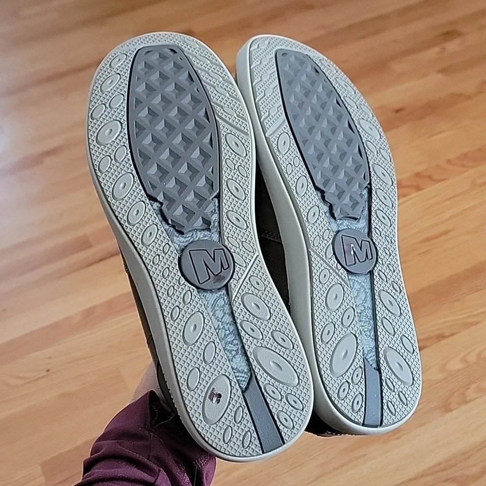 Merrell Cloudy Brown Leather Slides